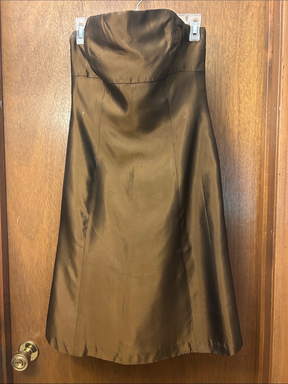 Vera Wang Satin Dress in Brown